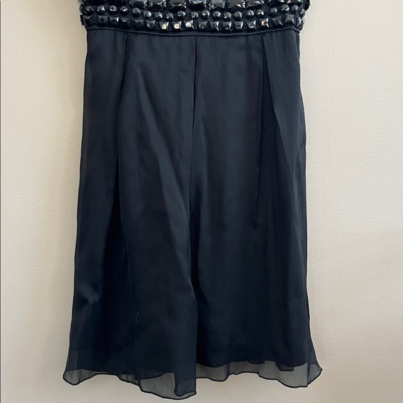 Bebe black silk sleeveless dress with beading small - Picture 3 of 16